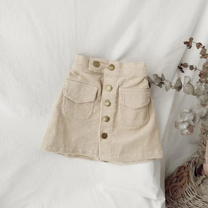 Short Skirt for Kids Girls Spring and Autumn Women's Baby Corduroy Hip Skirt Kids Solid Colour Short Skirt