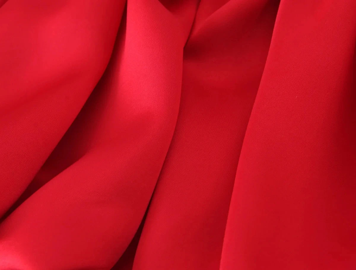 HH Female Summer Fashion Satin Texture Red Sling Tops V-Neck Solid Sleeveless Backless Elegant Pleated Sexy Party Tank Tops