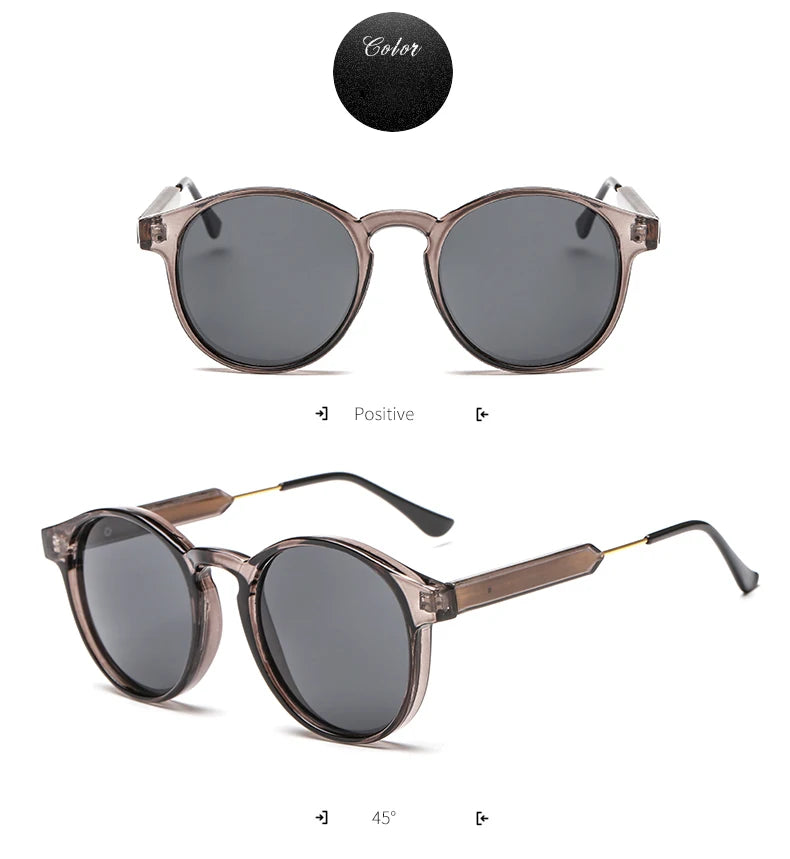 New Trendy Retro Sunglasses Texture Round Frame Sunglasses Fashion Sunglasses 3185