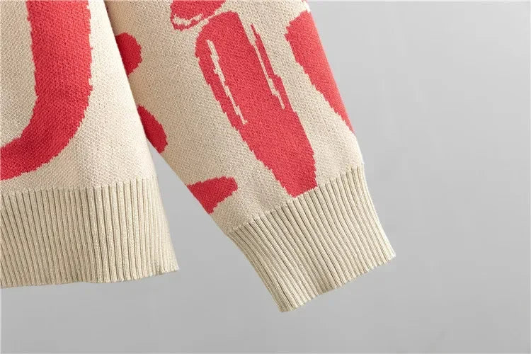 Knit Sweater 3 Piece Set Women Knitted Vest Cardigan Pencil Pants Suit Matching Sets Print Single Breasted Coat Knit Outfits